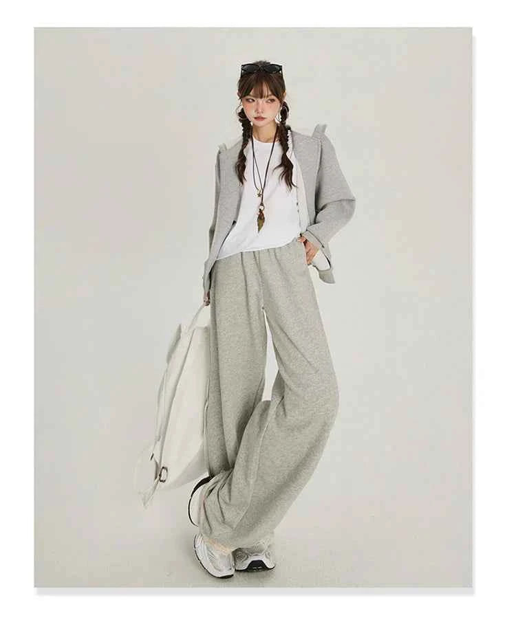 High Waist Elastic Wide Leg Sweatpants