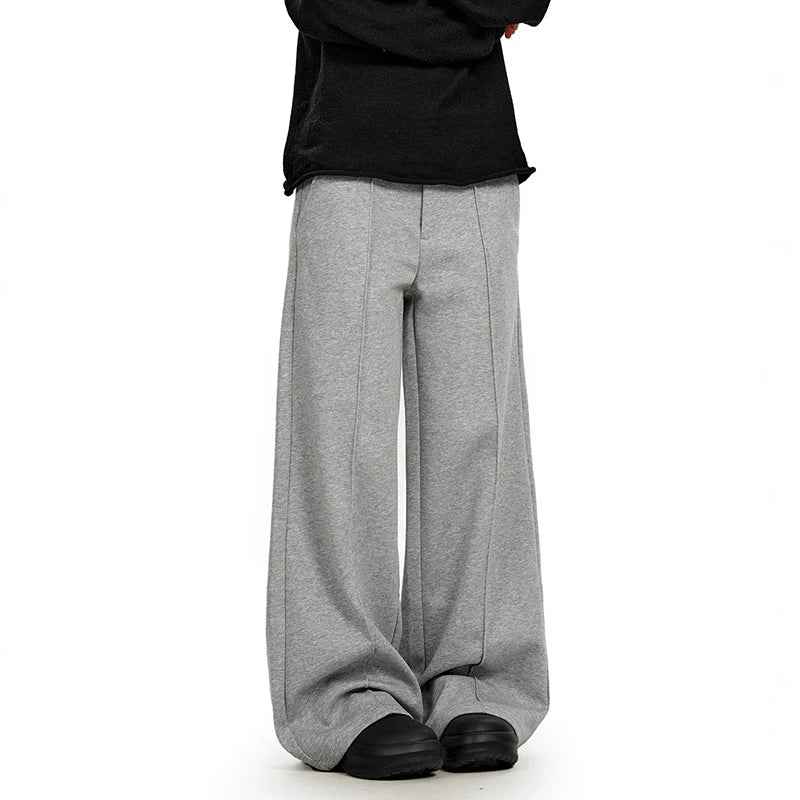 American Style Simple Solid Color Wide Leg Sweatpants
