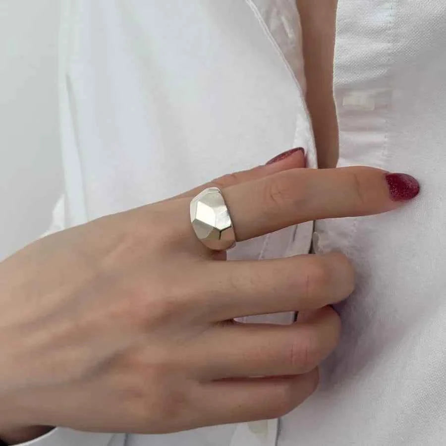 Vintage Sterling Silver Irregular Geometry Ring