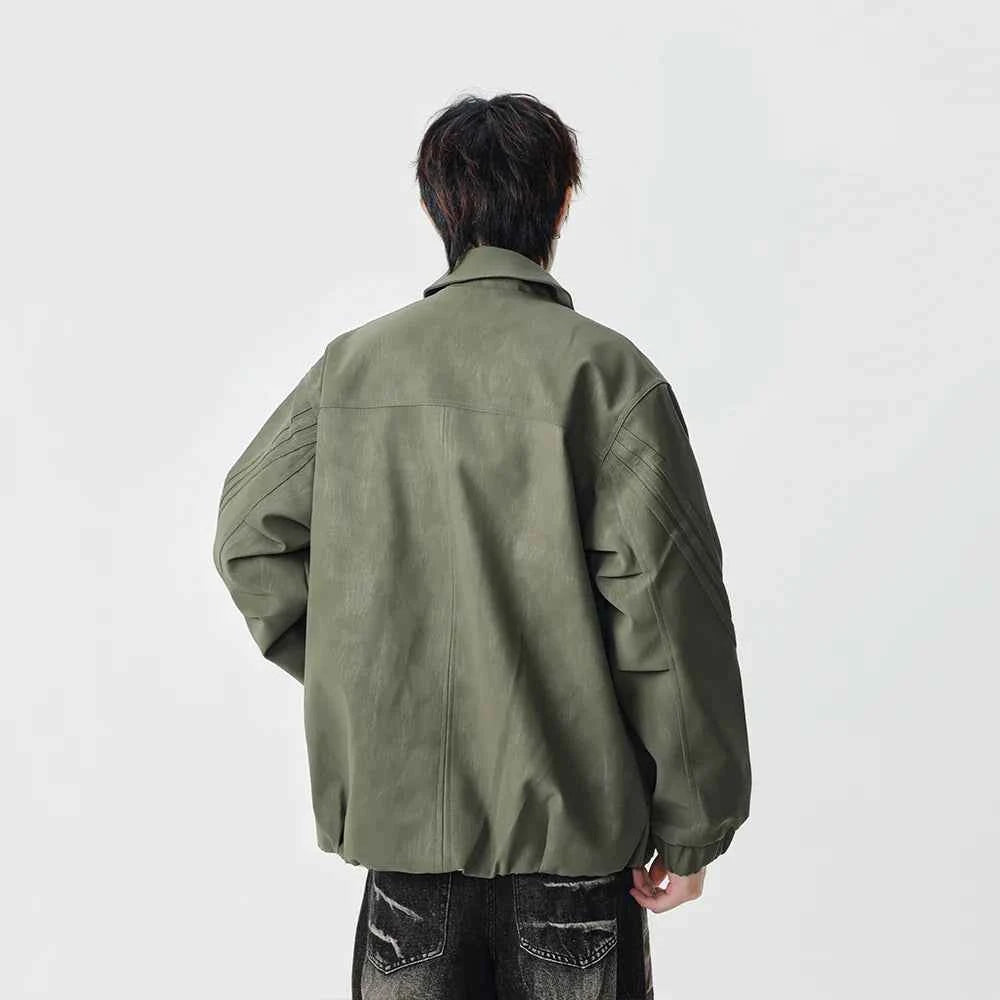 Y2K Trendy Loose Fit Faux Leather Jacket