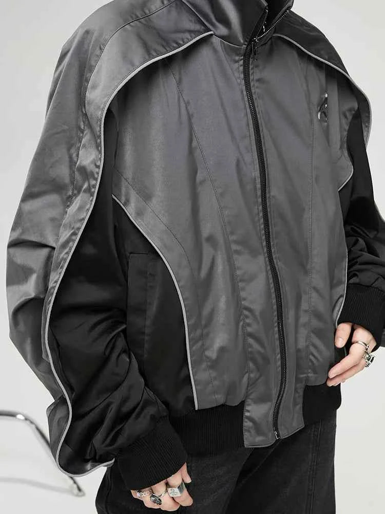 Avant Garde Reflective Contrast Color Windbreaker Jacket