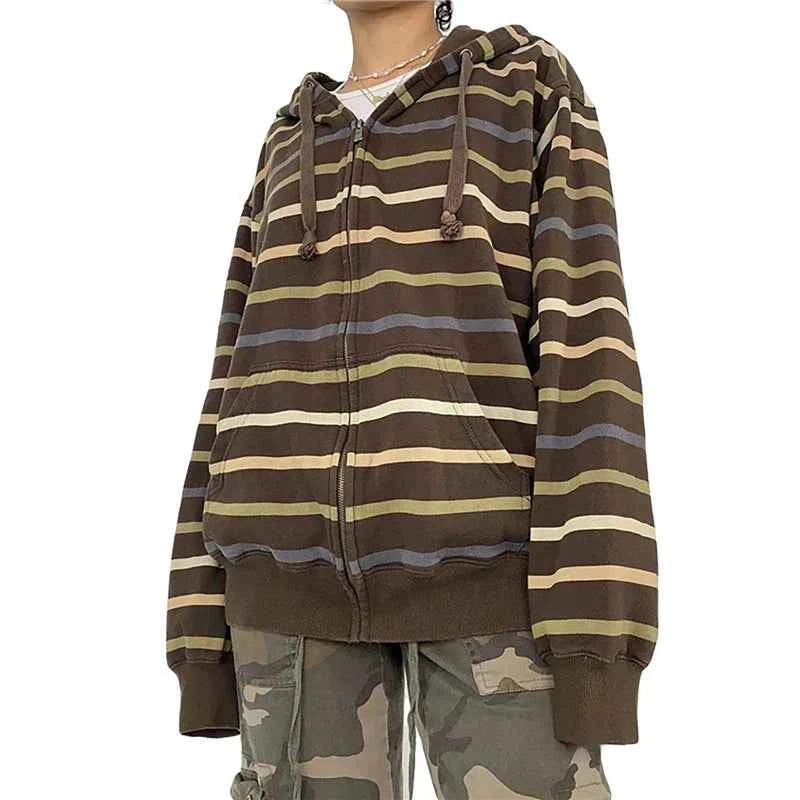 Striped Long Sleeve Aesthetic Sweatshirt