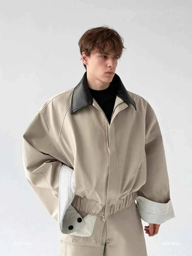 Flattering Chic Pocket Splicing Collar Jacket