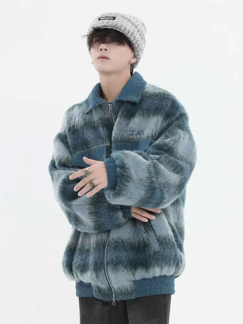 Streetwear Trendy Gradient Woolen Jacket