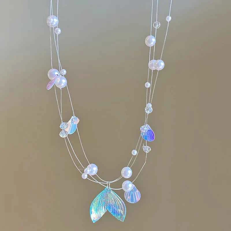 Vibrant Acrylic Summer Beach Fish Tail Necklaces