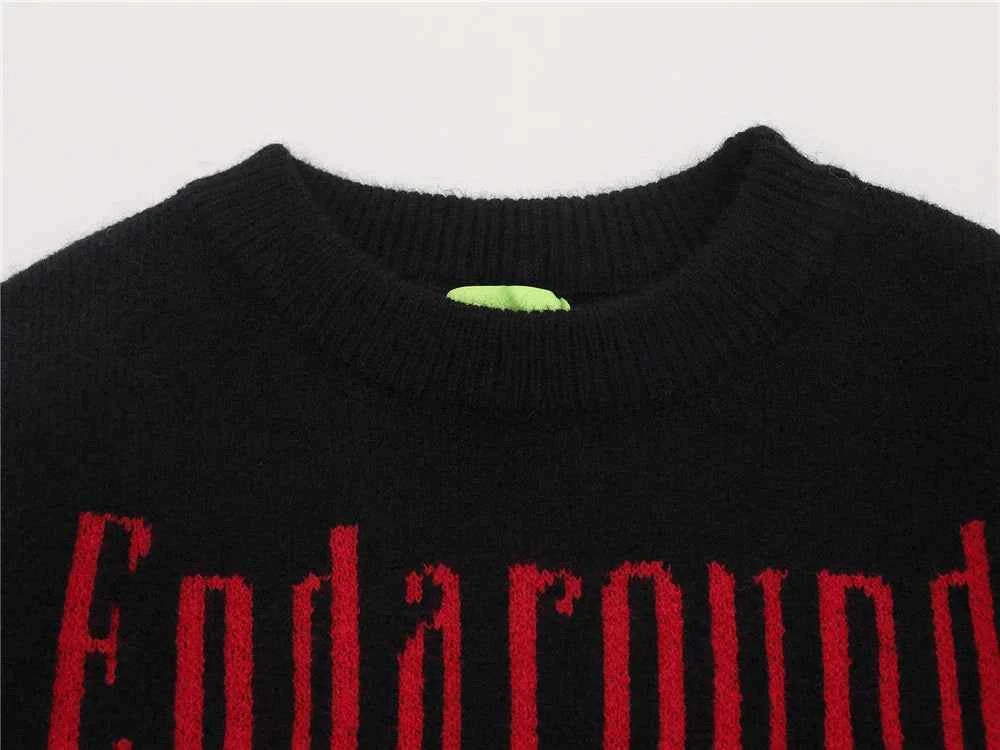 Y2K Effortless Retro Patchwork Knit Classic Sweater