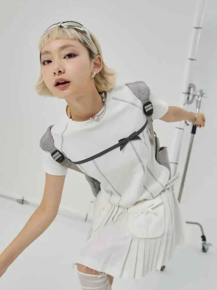 Chic Bow Cotton Crop T-Shirt
