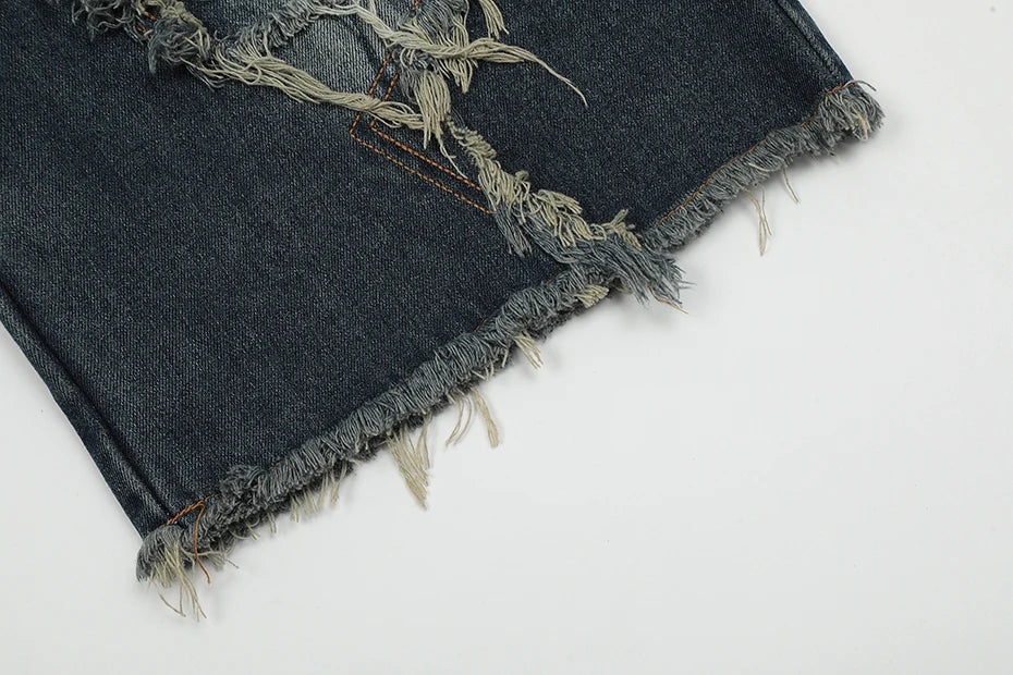 Blue Denim Tassel Star Shorts