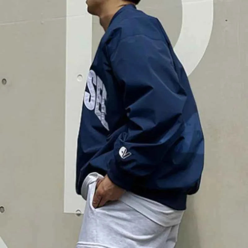 Sports Loose V-Neck Long-Sleeved T-Shirt