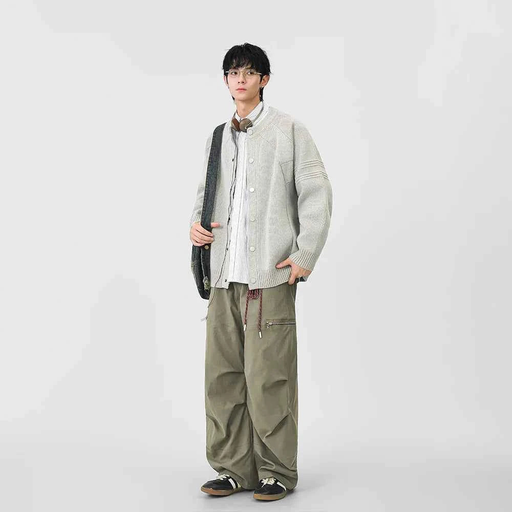 Soft Ribbed Knit Button Front Cardigan