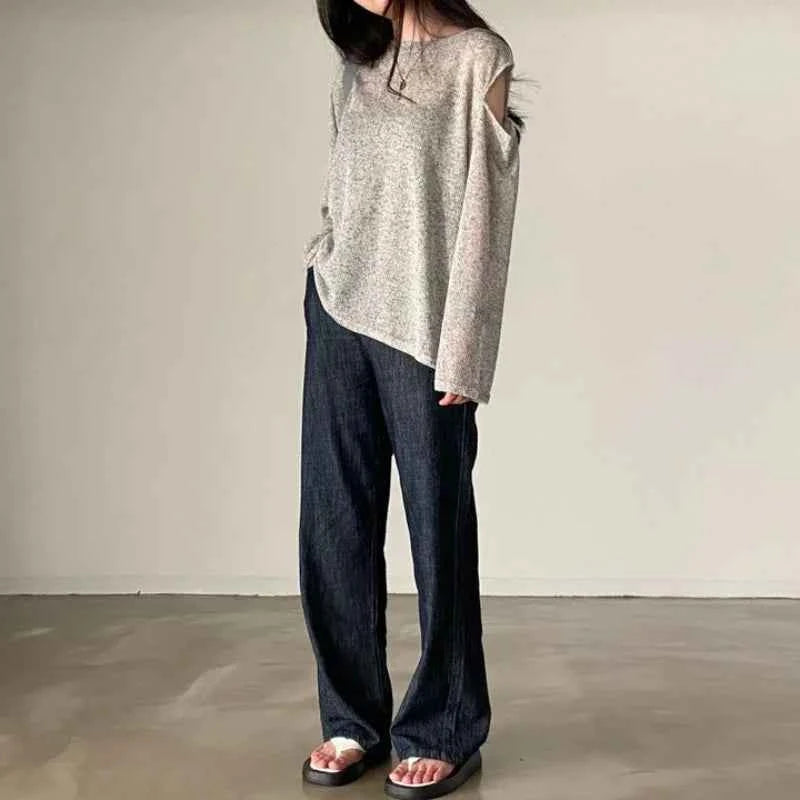 Off Shoulder Basic Loose Casual T-Shirt