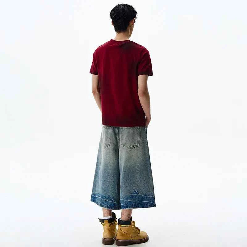 Vintage Loose Wide Leg Cropped Denim Jorts