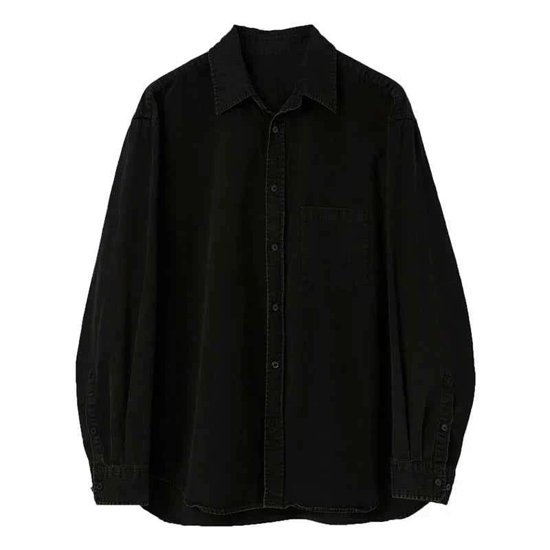 Chic Oversized Black Denim Jacket