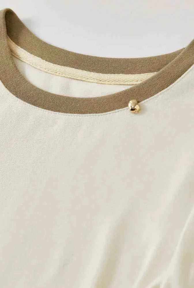 Cozy Patchwork Knit Long Sleeve T-Shirt