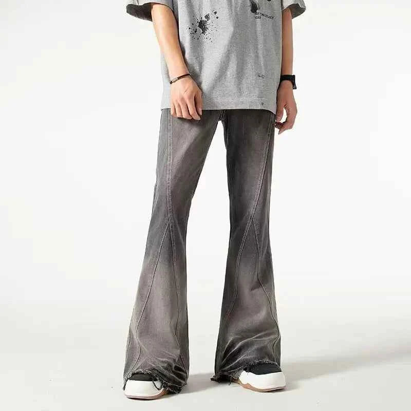 Vintage Gray Flared Baggy Hip Hop Jeans