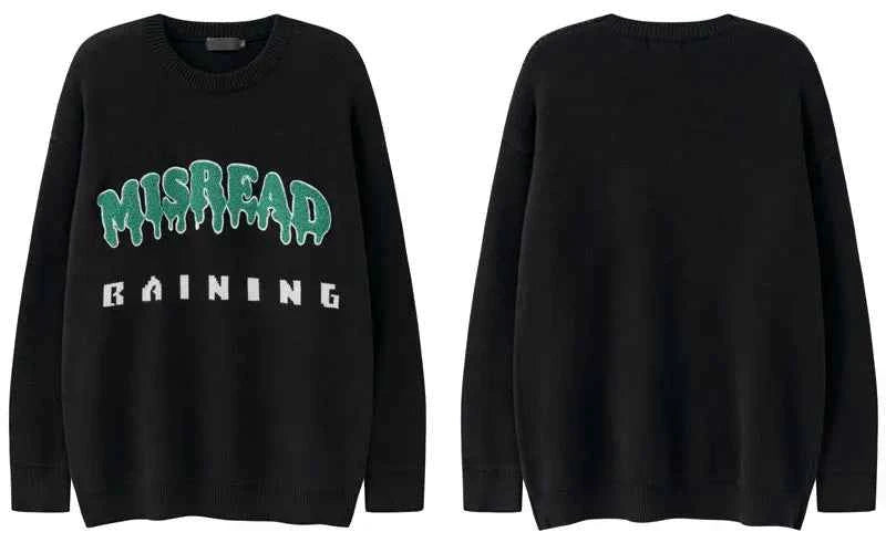Durable Embroidered Knitted Letter Casual Sweater