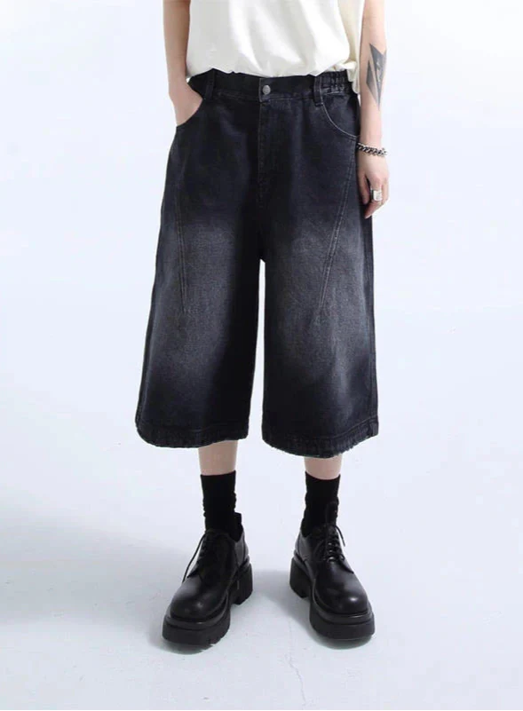Vintage Cool High Waist Baggy Denim Short - Luxuryurbanwear