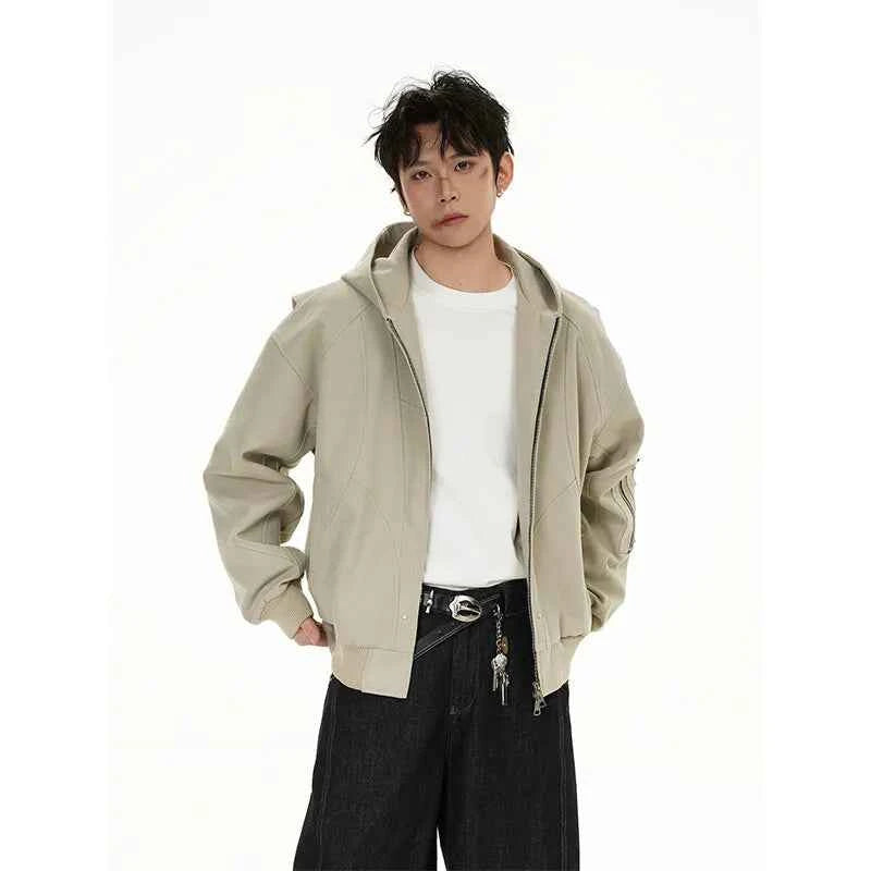 Elevated Modern Casual Hooded Bomber Jacket