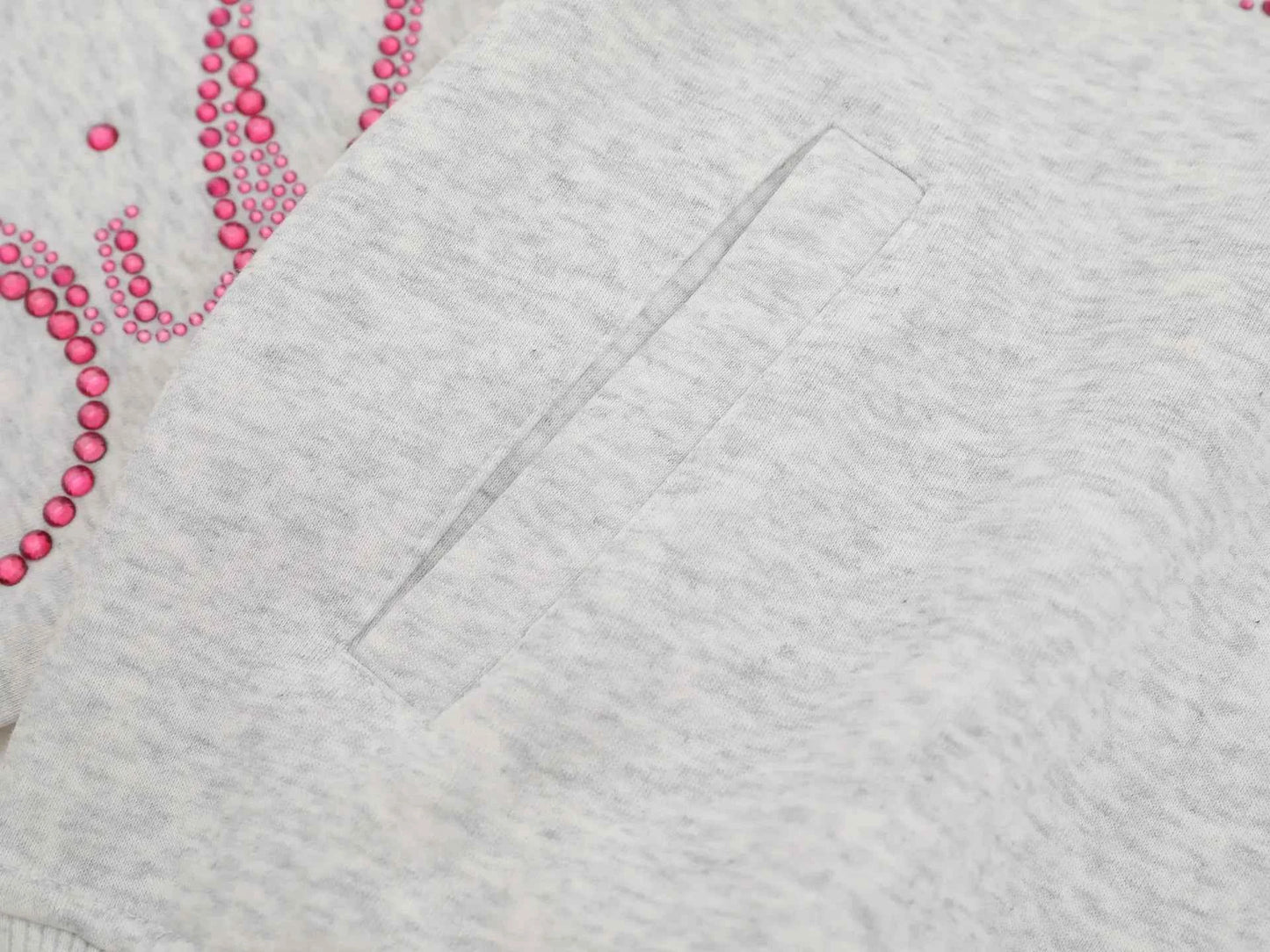 Investment Piece Rhinestone Zip Up Hooded Cotton Sweatshirt