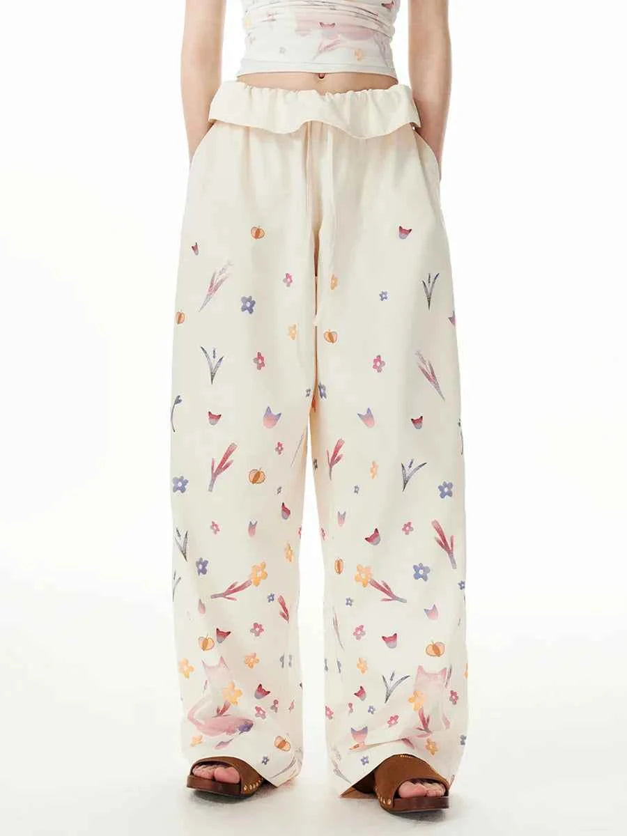 Breathable Streetwear Hit Color Loose Pants
