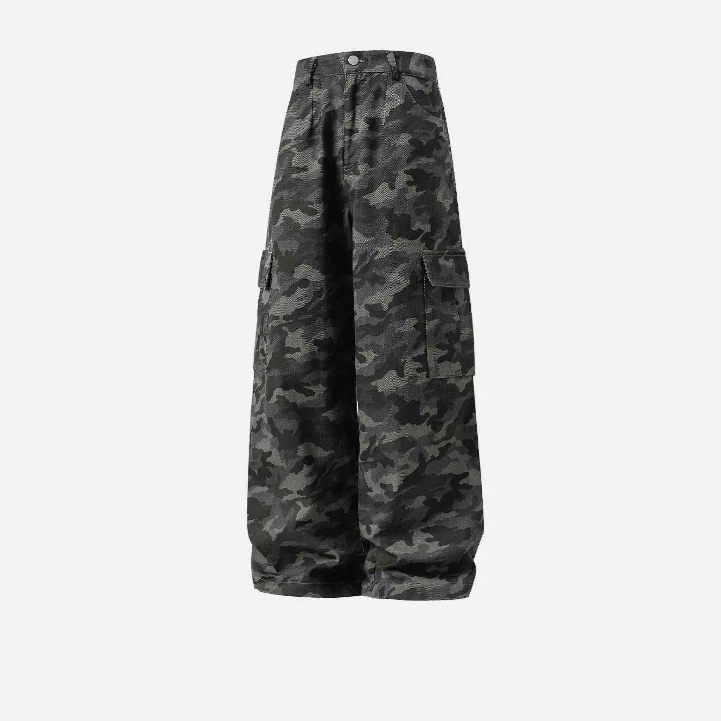 Vintage Tactical Camo Cargo Straight Leg Pants