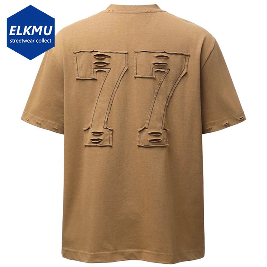 Streetwear Letter Patchwork Oversized T-shirts