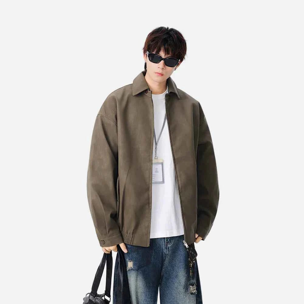 Insulated Faux Leather Loose Fit Jacket
