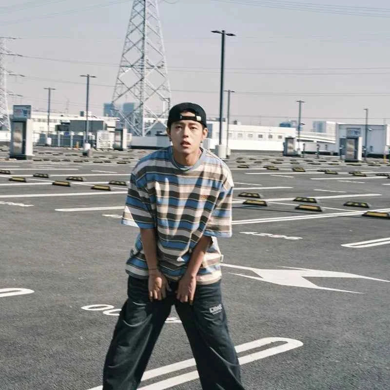 Men Casual Retro Vintage Striped Hip Hop T-Shirt