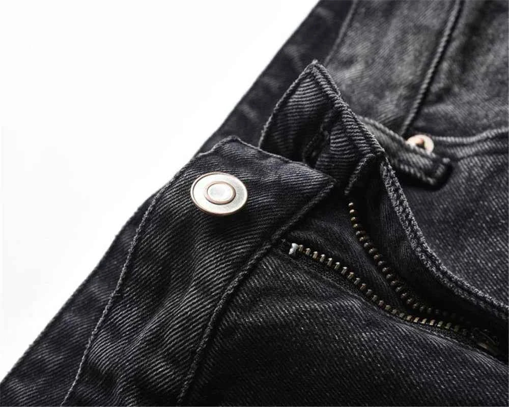 Cozy Streetwear Ripped Black Denim Short