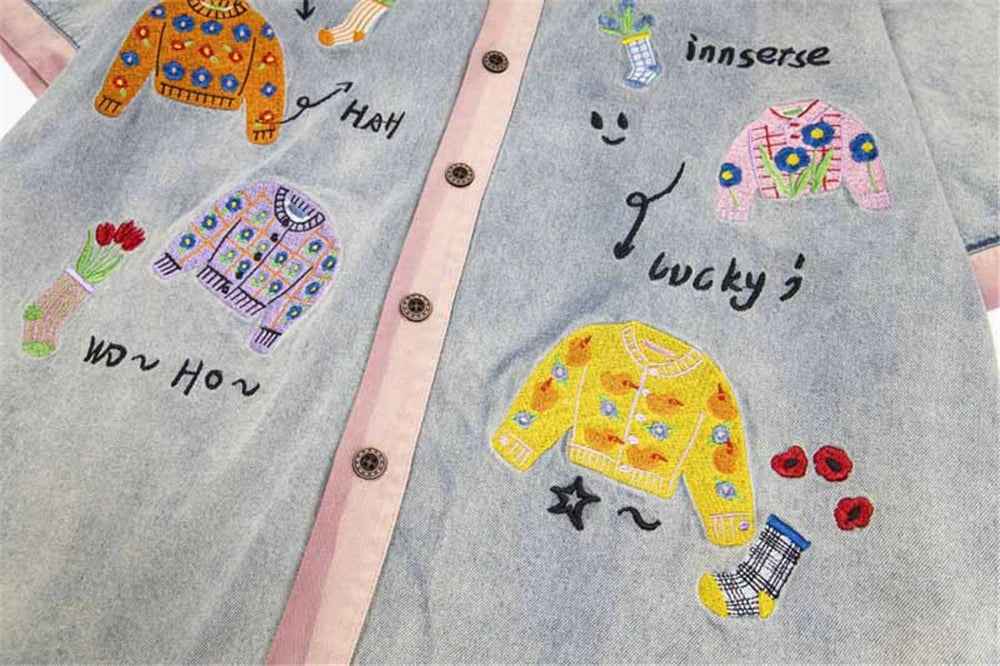 Retro Breathable Button-Up Washed Denim Shirt