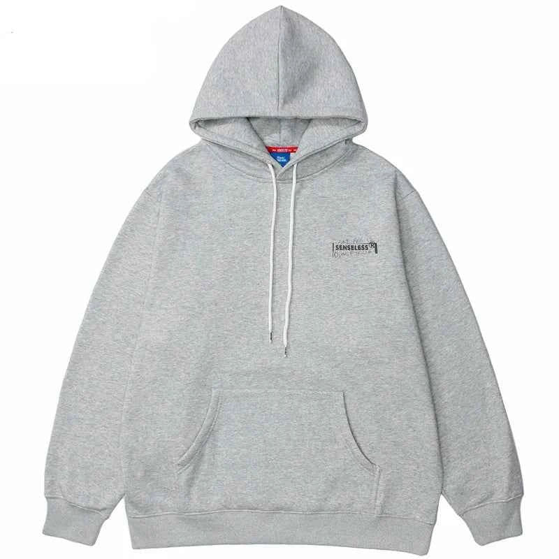 Insulated Bear Letter Print Hip Hop Hoodie