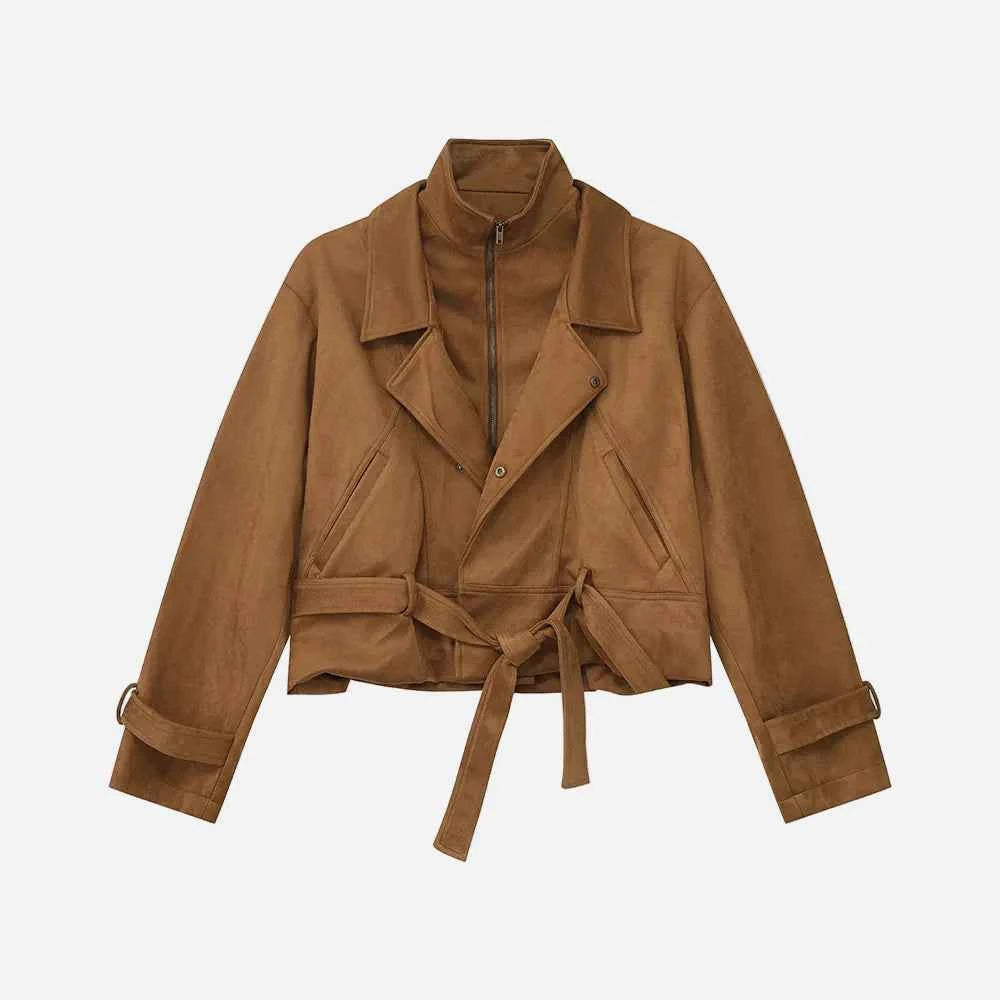 Trendy Elegant Suede Double Layer Jacket