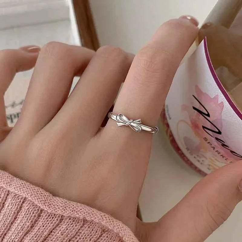 Sweet Bow Knot Opening Finger Ring