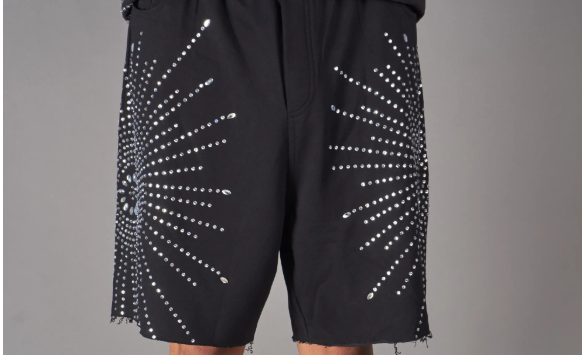 PLTX Shorts Rhinestone Burst