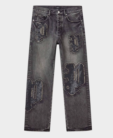 PURPLE Jeans Embroidered Graphic Washed