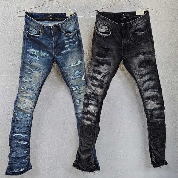 JORDAN CRAIG Jeans Distressed Stacked