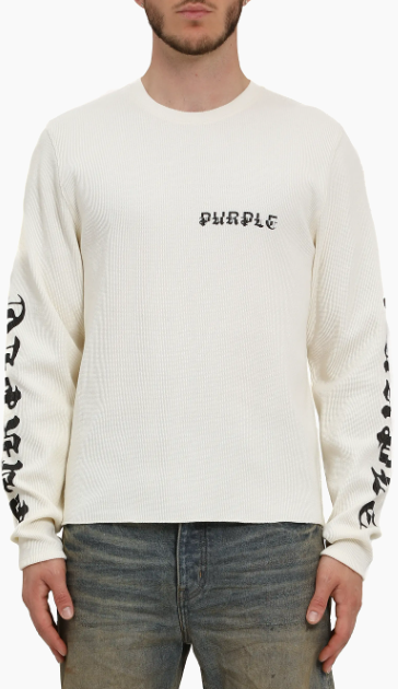 PURPLE Sweatshirt Ribbed Logo Minimal