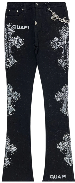 GUAPI Jeans Rhinestone Graphic