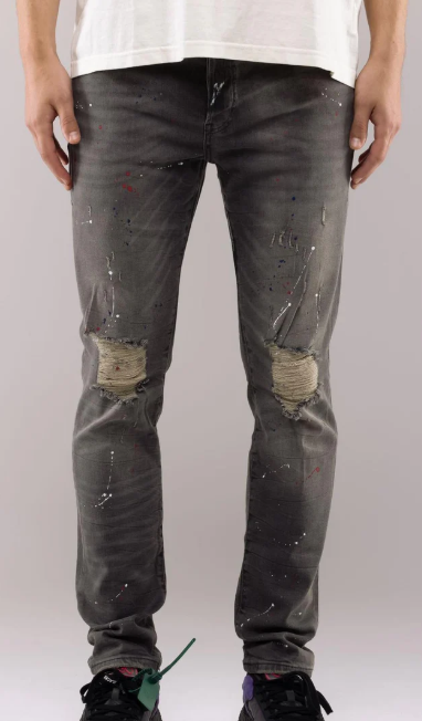 7TH HVN LONDON Jeans Distressed Paint Splatter Slim Fit
