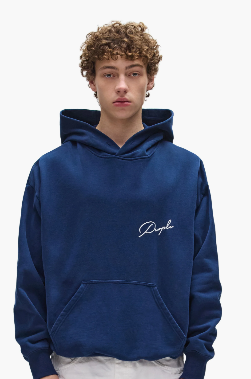 PURPLE Hoodie Script Logo Minimal