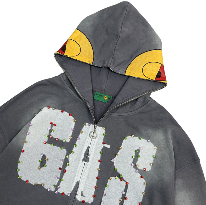 GAS Hoodie Rhinestone ZipUp