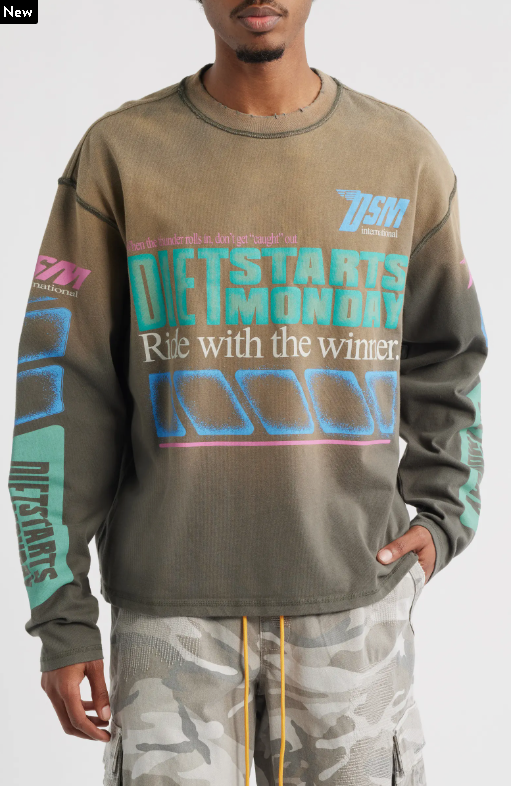DIET START MONDAY Sweatshirt Racing Graphic