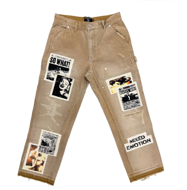 ME 'NEWSPAPER' CARPENTER PANTS