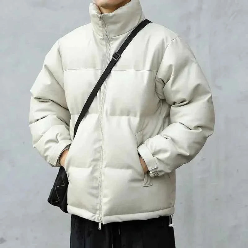 Men Black Winter Parka Padded Casual Jacket