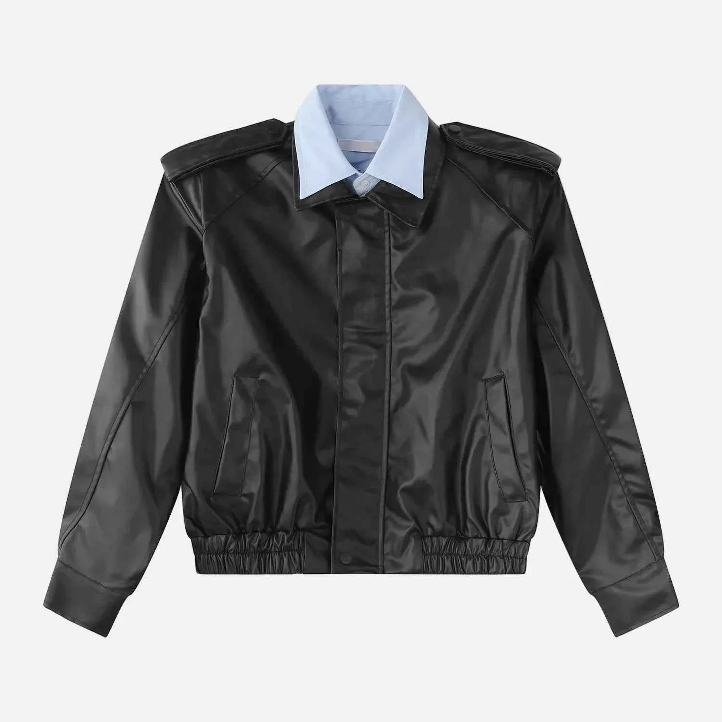 Trendy Korean Style Classic PU Leather Jacket
