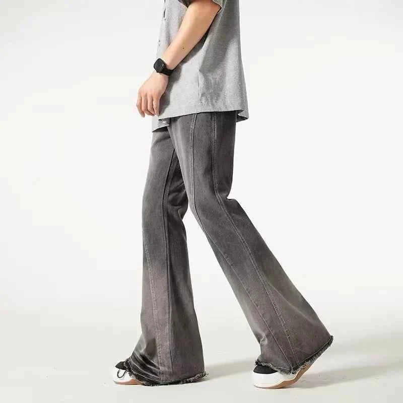Vintage Gray Flared Baggy Hip Hop Jeans