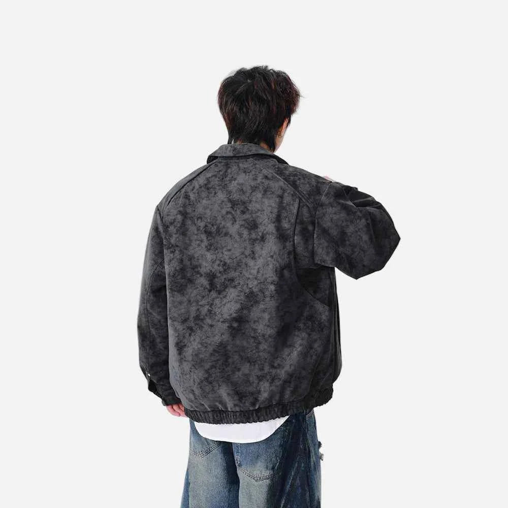Winter Stylish Distressed Button-Up Leather Jacket