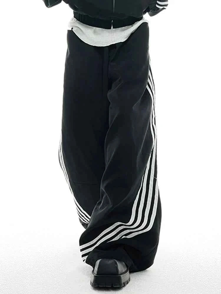 Luxury Designer Cool Baggy Striped Sweatpants