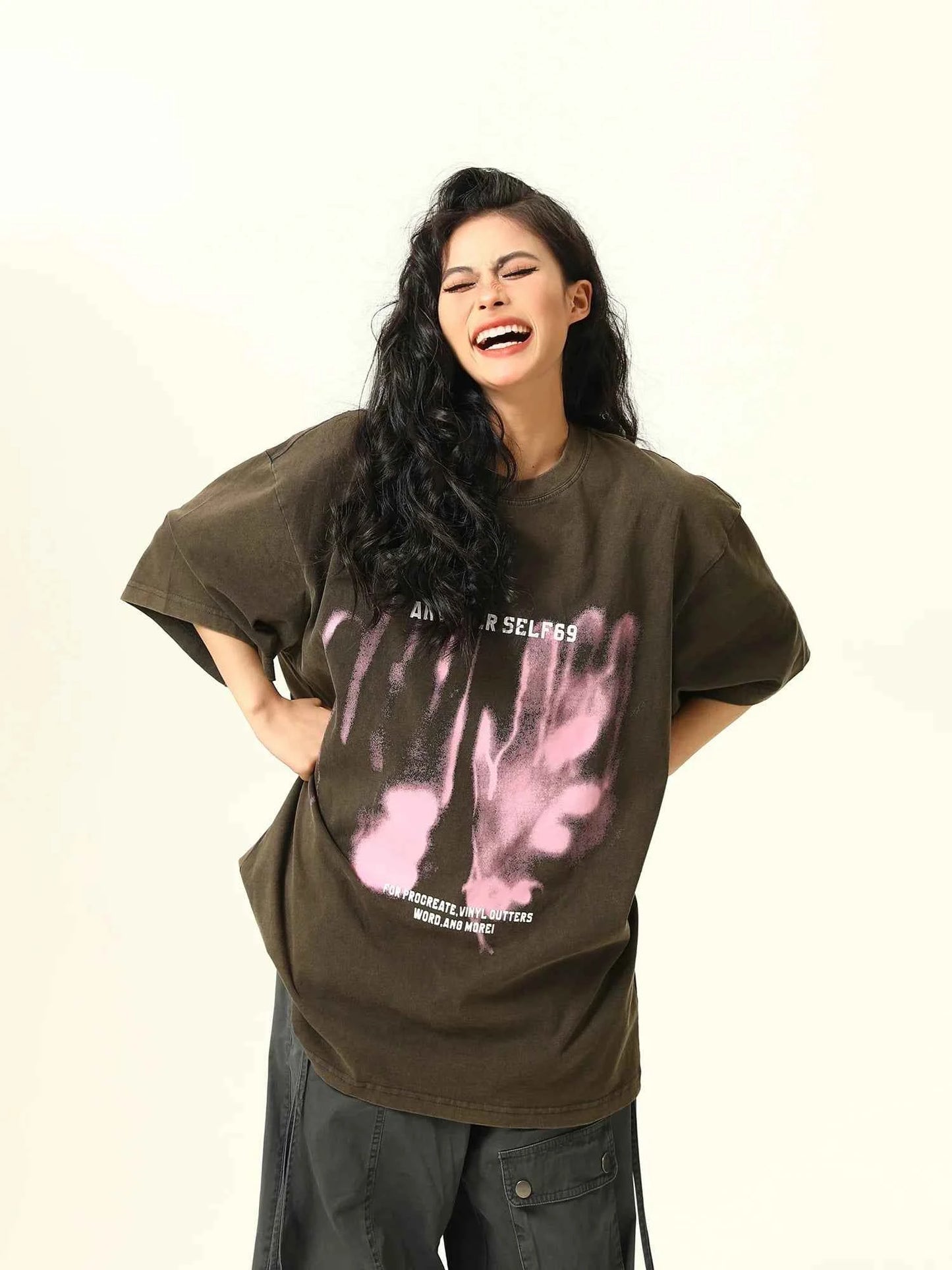 Irregular Print Retro Short-Sleeved T-Shirt