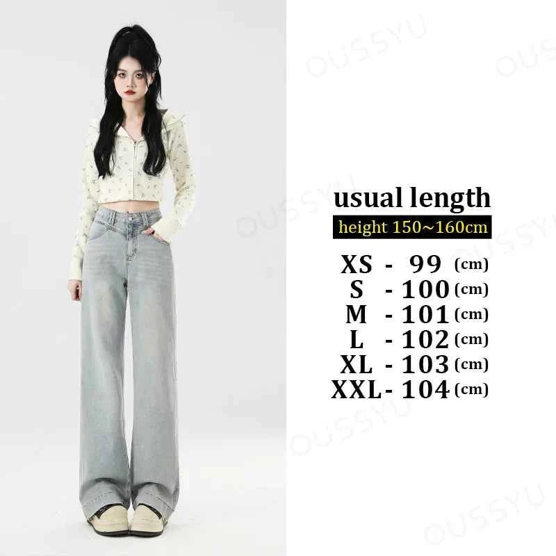 Streetwear Lightweight Wide Leg Denim Jeans
